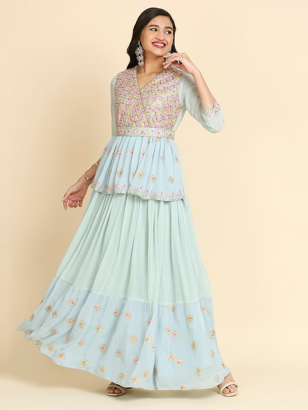 madhuram-floral-embroidered-georgette-maxi-ethnic-dress-with-belt