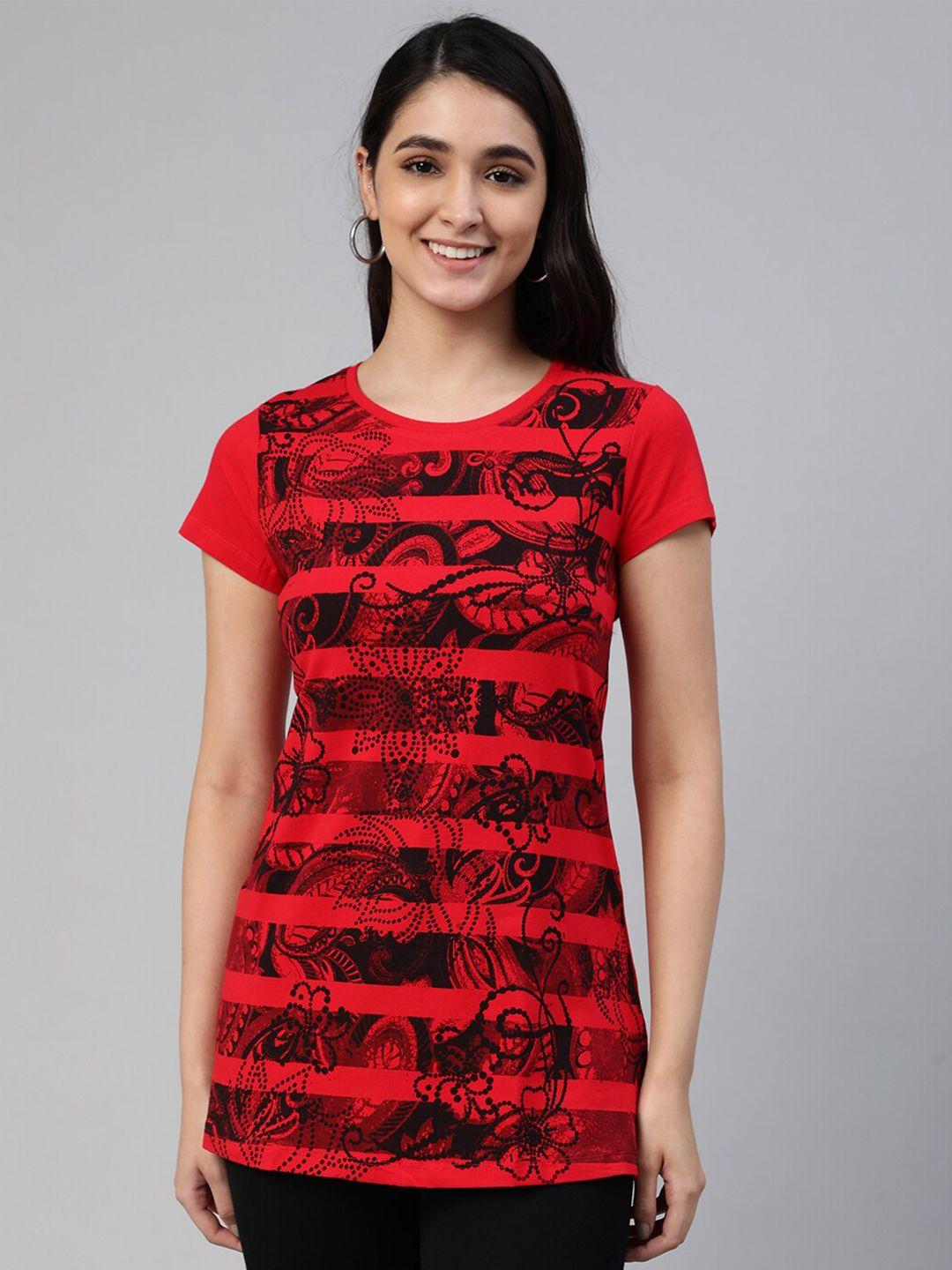 lyra-women-multicoloured-printed-anti-odour-pockets-t-shirt