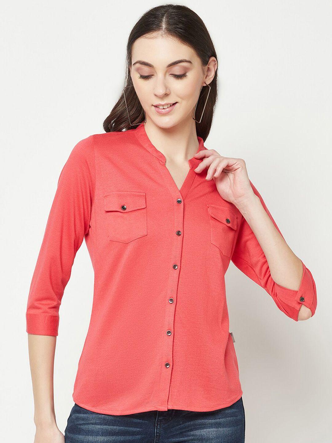 crimsoune-club-mandarin-collar-cuffed-sleeves-shirt-style-top