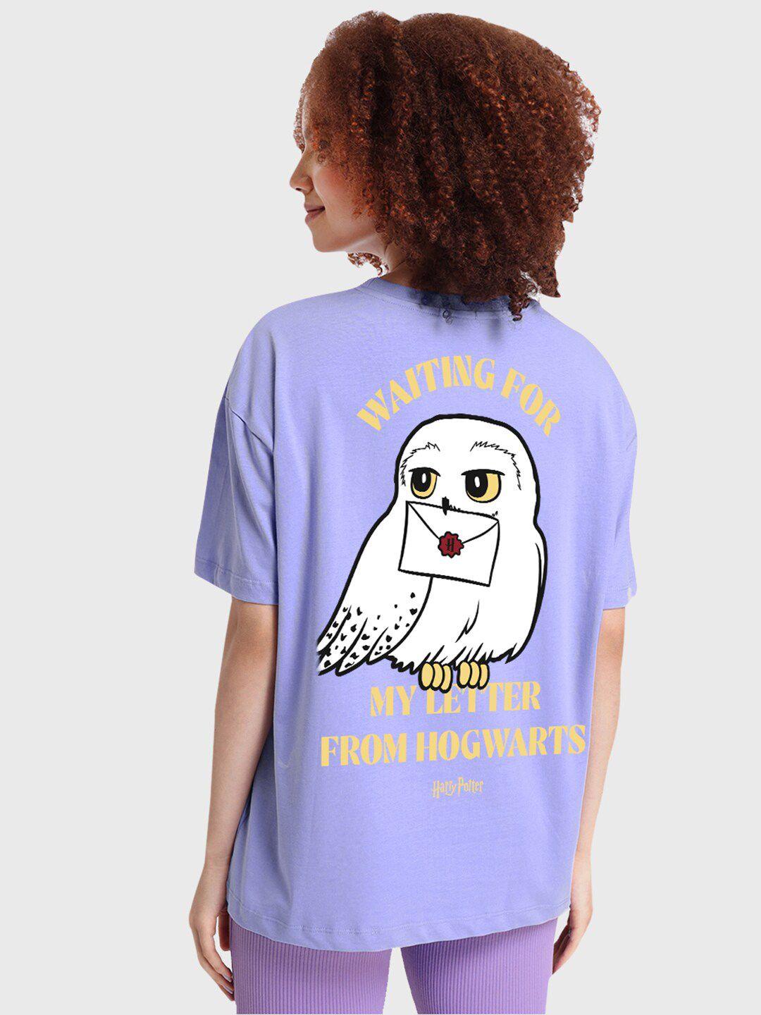 bewakoof-x-harry-potter-typography-printed-pure-cotton-oversized-t-shirt