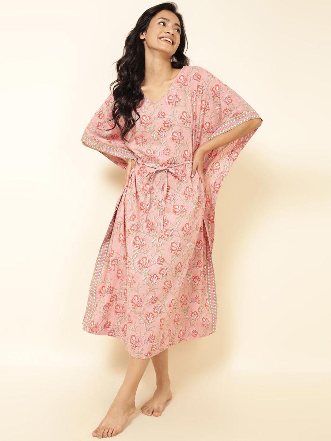 fabindia-v-neck-floral-printed-cotton-kaftan-nightdress