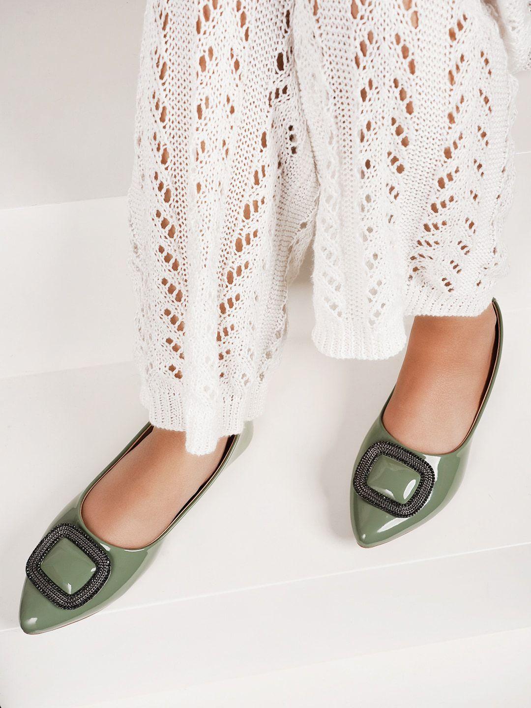 dressberry-green-embellished-pointed-toe-ballerinas
