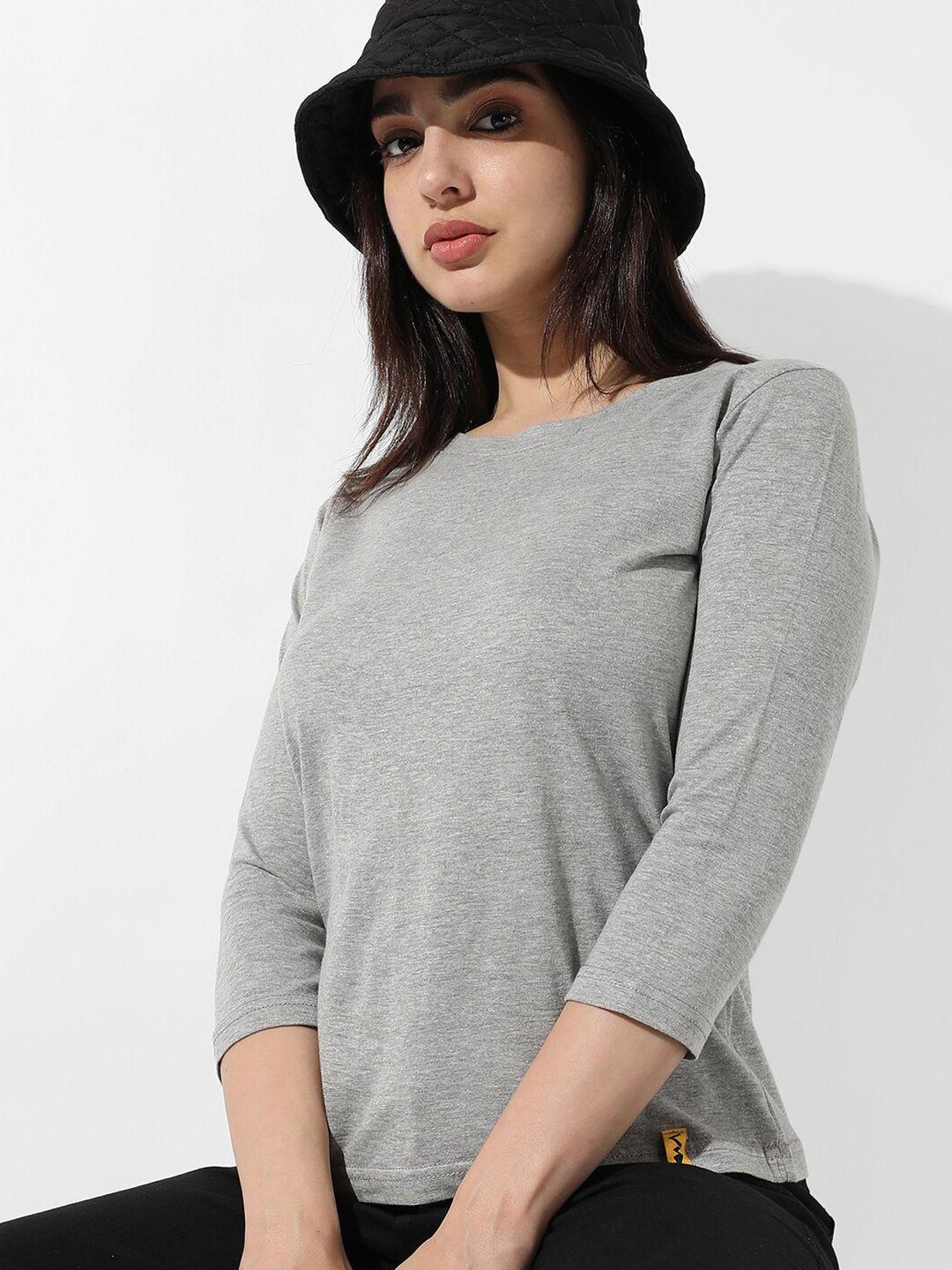 campus-sutra-grey-cotton-boxy-fit-t-shirt
