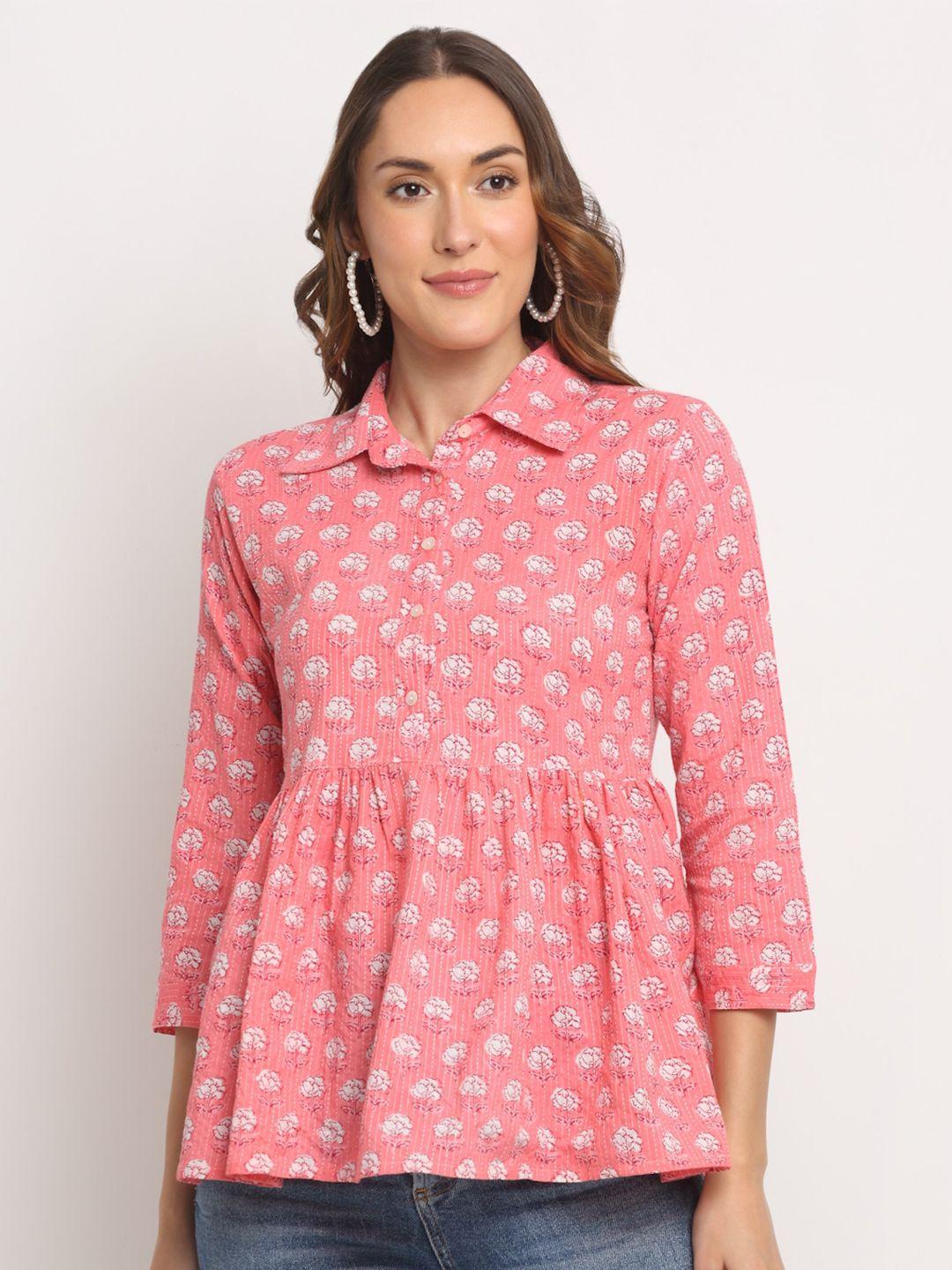 kalini-floral-printed-shirt-collar-gathered-cotton-shirt-style-top