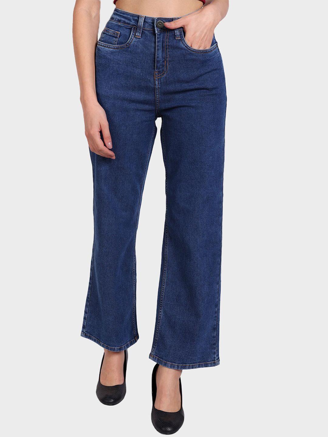 dressberry-women-blue-mid-rise-flared-denim-jeans