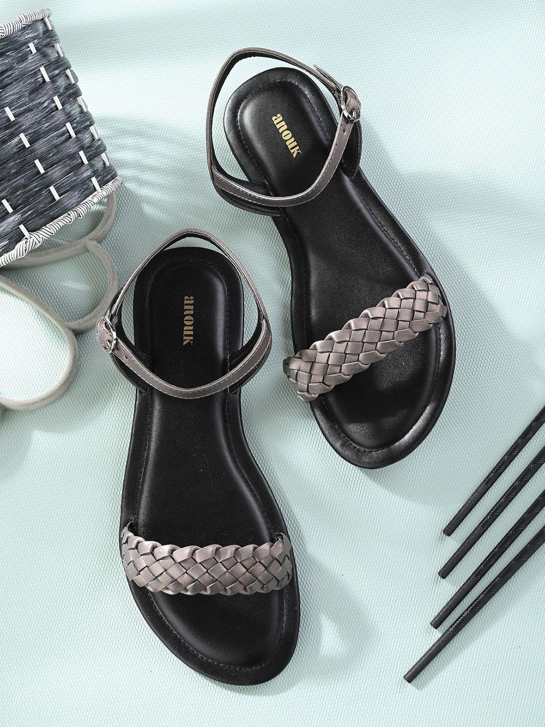anouk-metallic-toned-braided-strap-open-toe-flats
