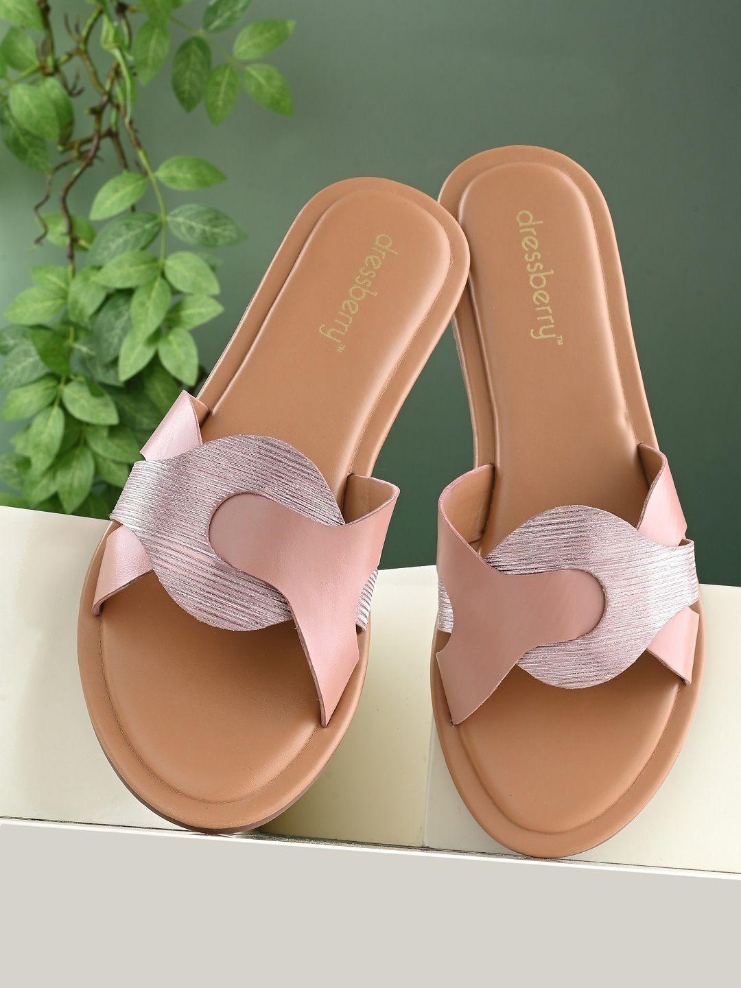 dressberry-nude-coloured-and-pink-textured-open-toe-flats