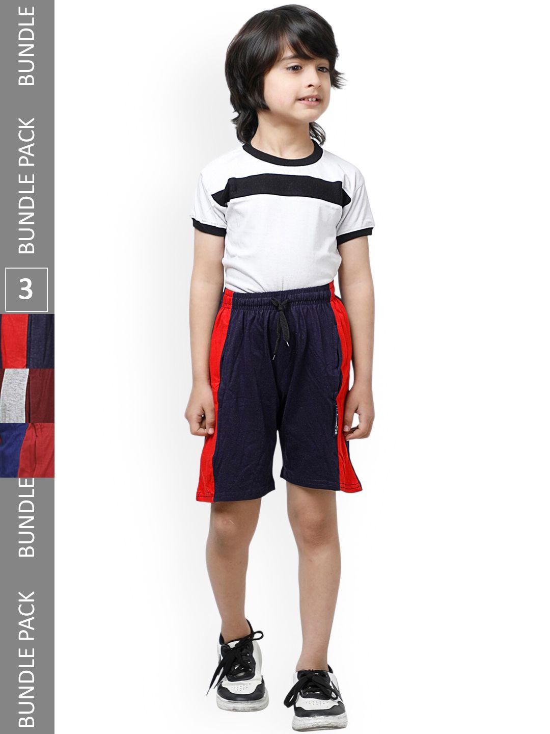 indiweaves-boys-pack-of-3-striped-high-rise-pure-cotton-shorts