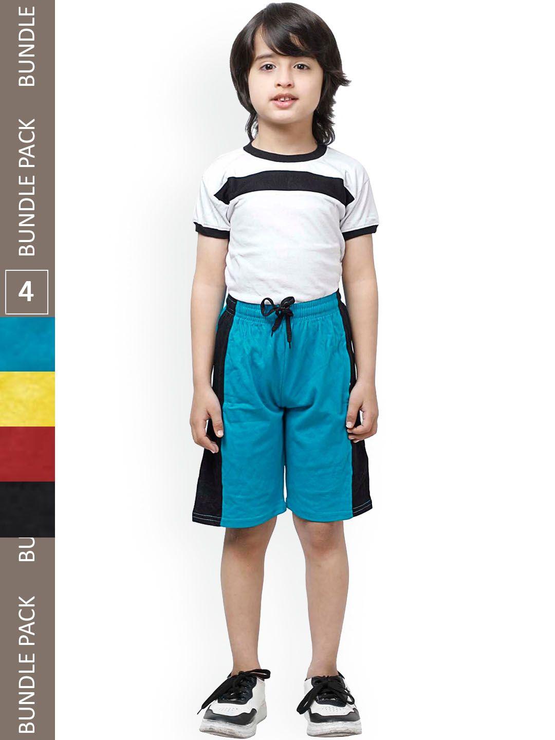 indiweaves-boys-pack-of-4-striped-high-rise-pure-cotton-shorts