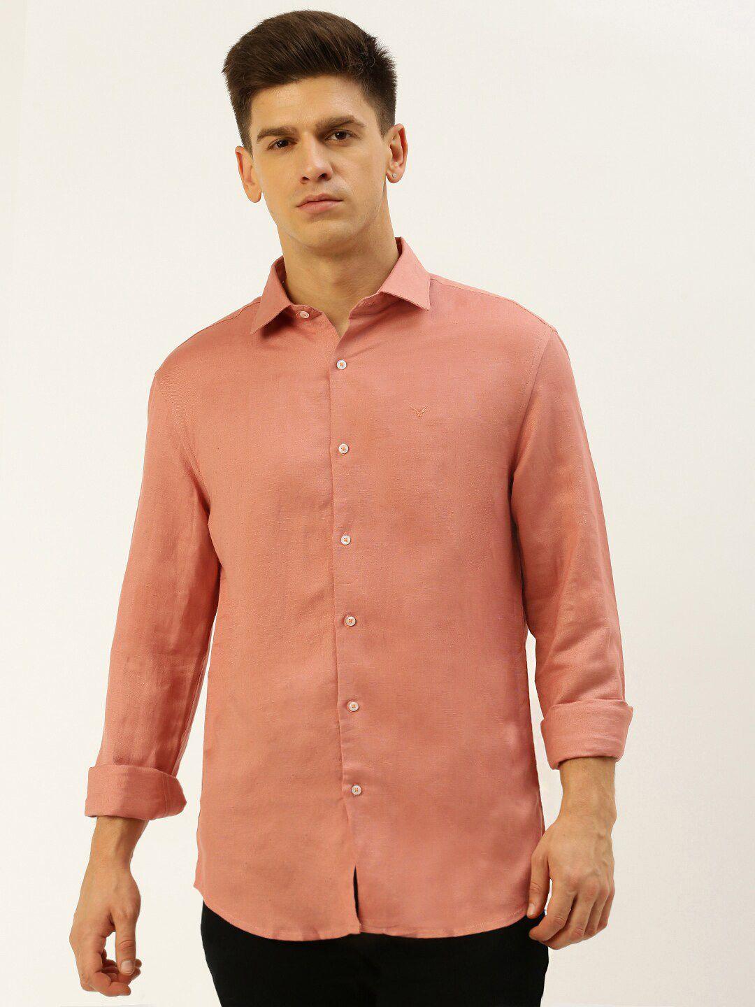 showoff-spread-collar-comfort-linen-casual-shirt