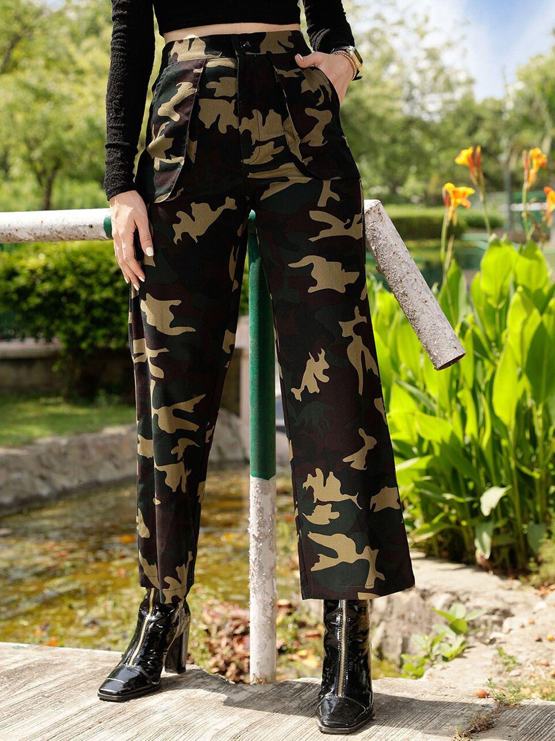 street-9-women-olive-green-high-rise-relaxed-straight-leg-camouflage-printed-trousers