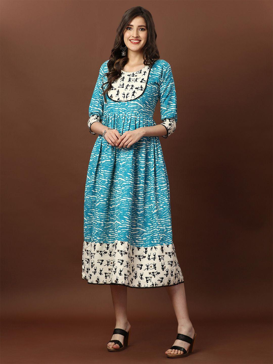 aspora-ethnic-motifs-print-fit-and-flare-midi-dress