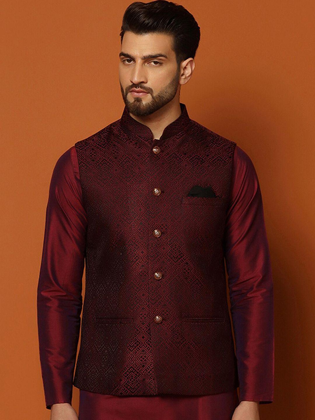 kisah-woven-design--mandarin-collar-nehru-jacket