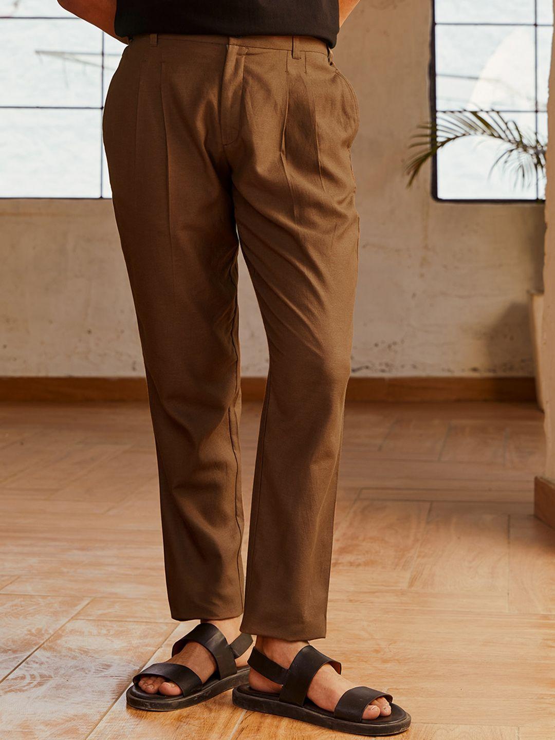andamen-men-ultra-regular-fit-mid-rise-pleated-trousers