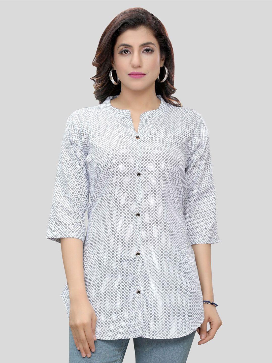 saree-swarg-white-geometric-printed-kurti