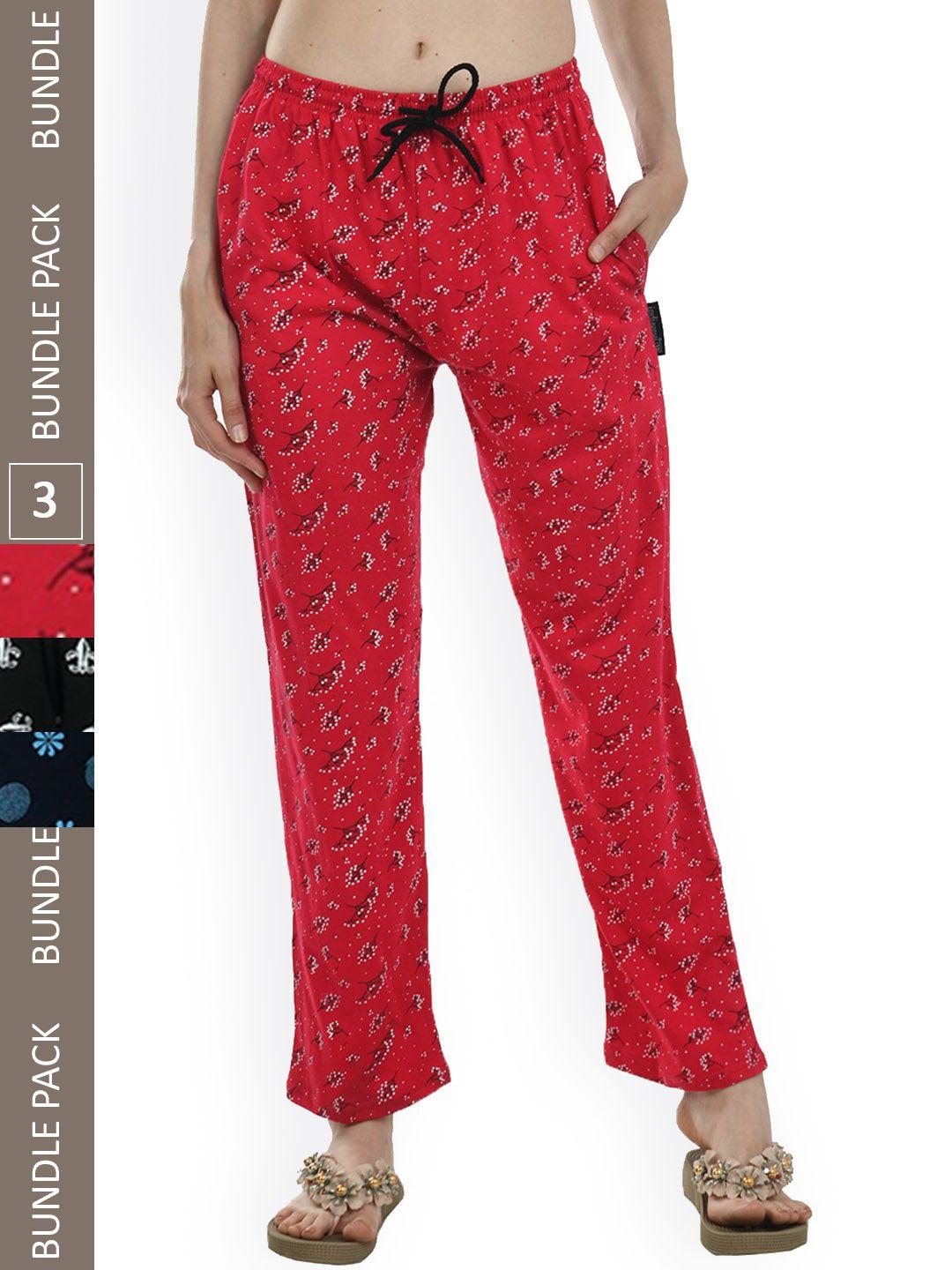 indiweaves-women-pack-of-3-printed-pure-cotton-lounge-pants