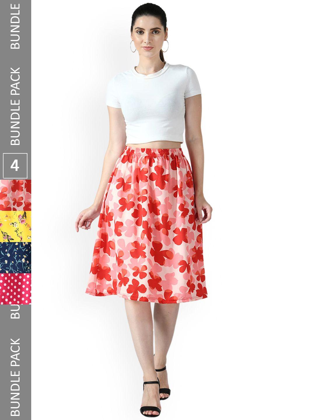 indiweaves-pack-of-4-printed-flared-skirts