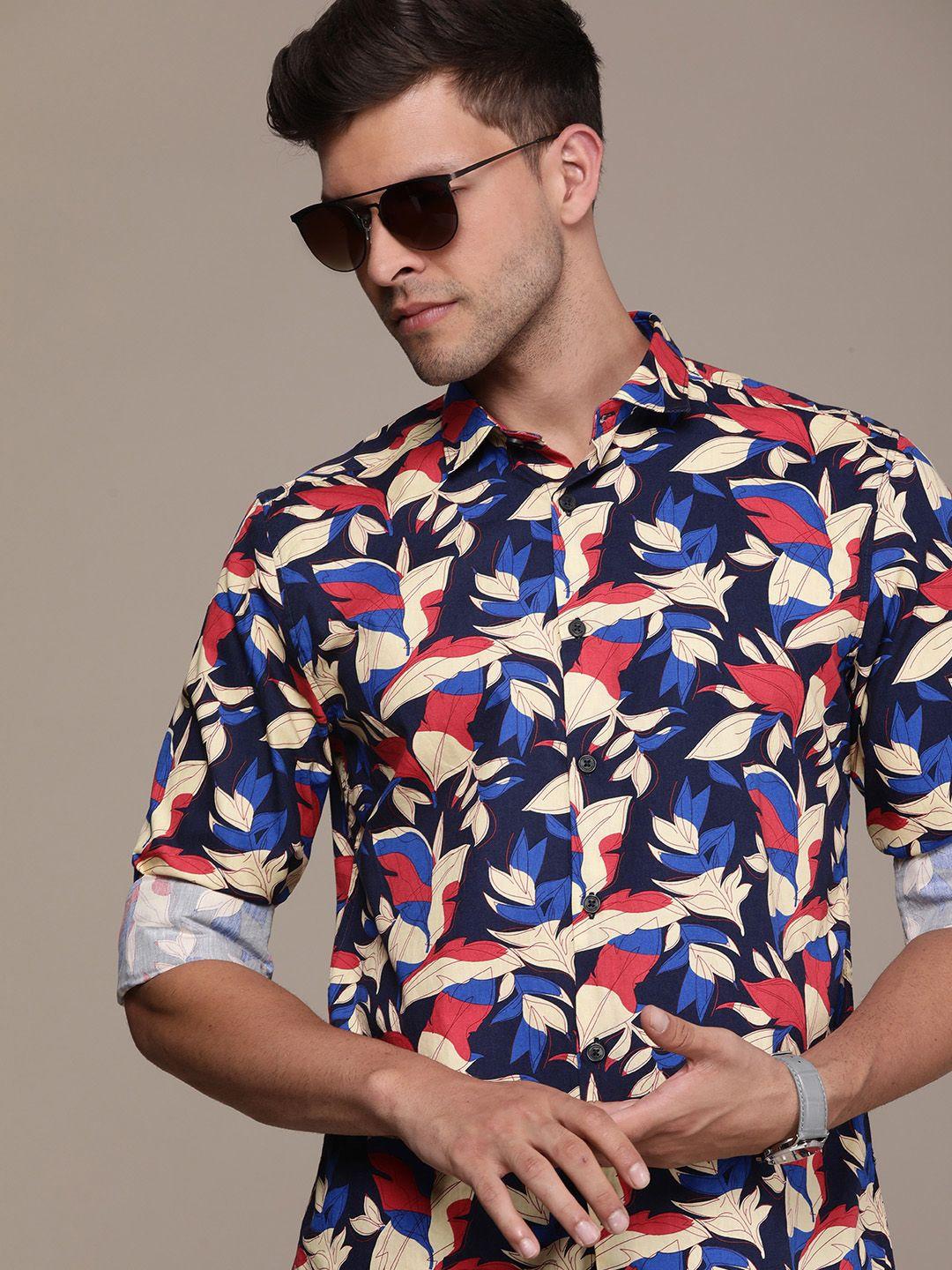 french-connection-men-pure-cotton-slim-fit-printed-casual-shirt