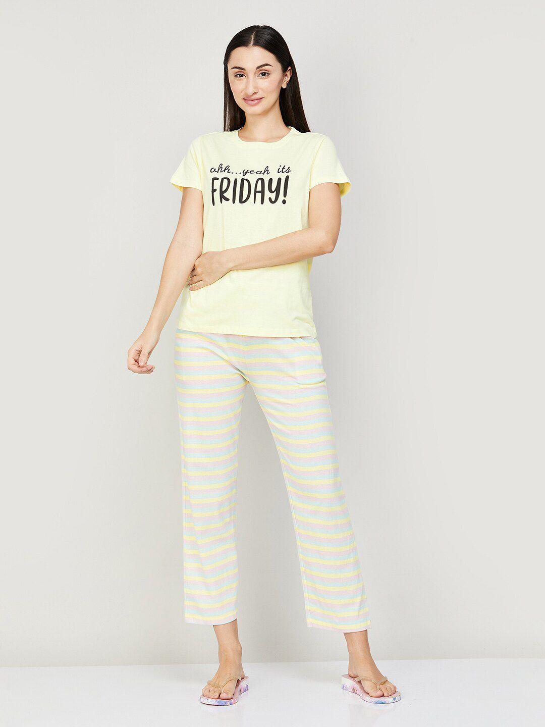 ginger-by-lifestyle-women-typography-printed-pure-cotton-night-suit