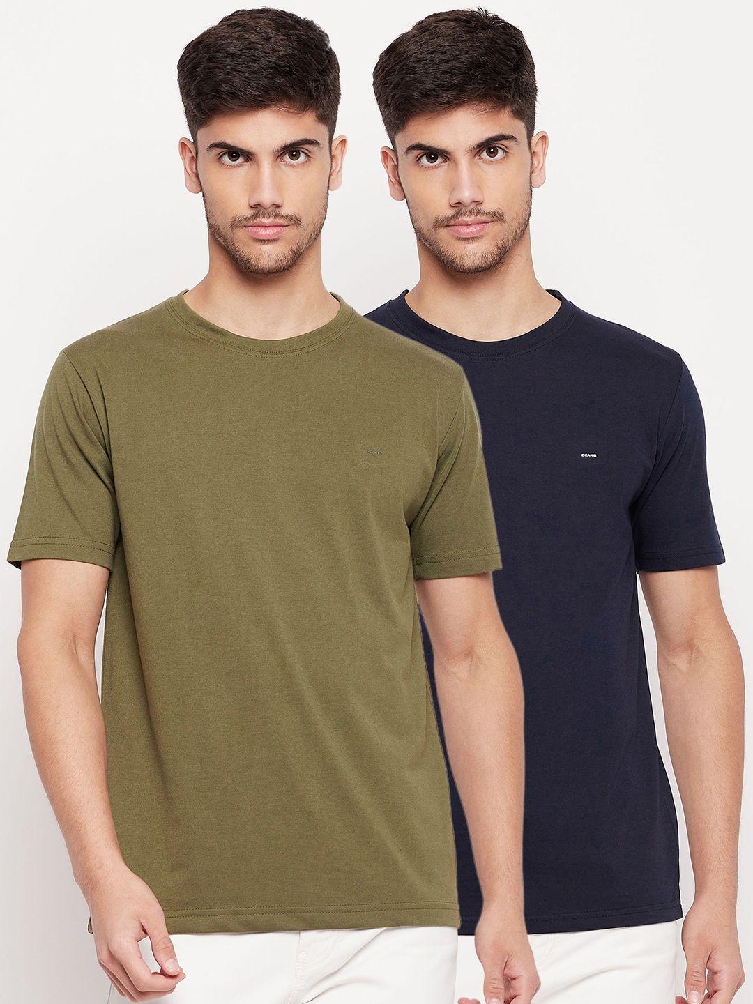 okane-men-olive-green-2-extended-sleeves-raw-edge-t-shirt