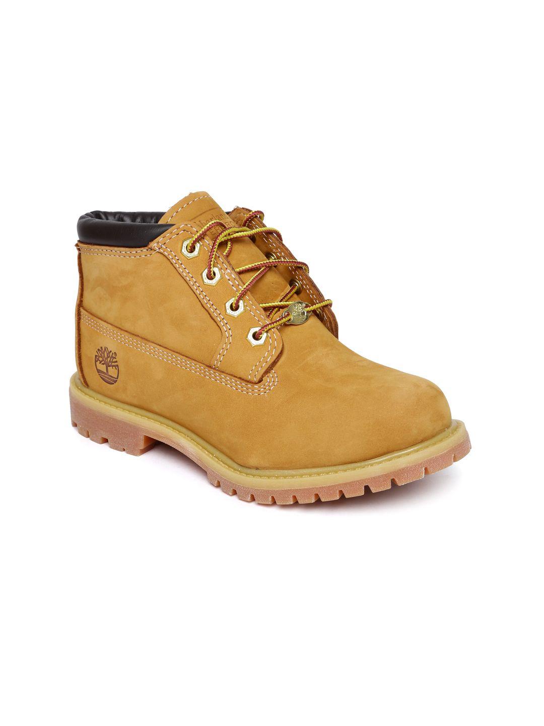 timberland-women-tan-solid-leather-mid-top-nellie-flat-boots