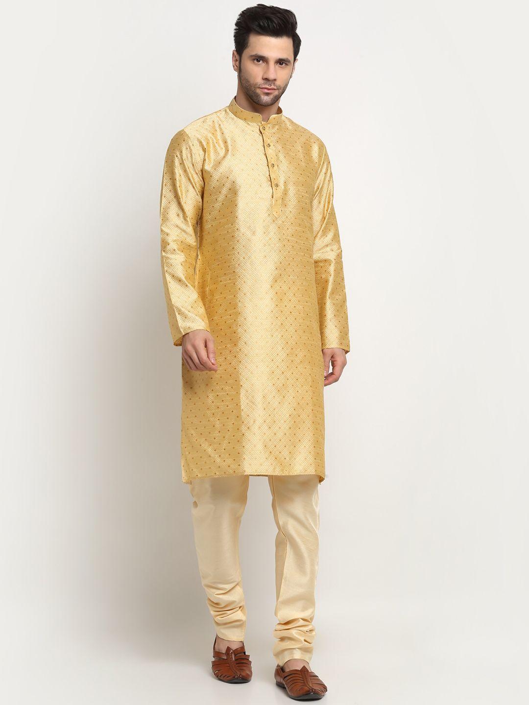 kraft-india-woven-design-regular-kurta-with-churidar