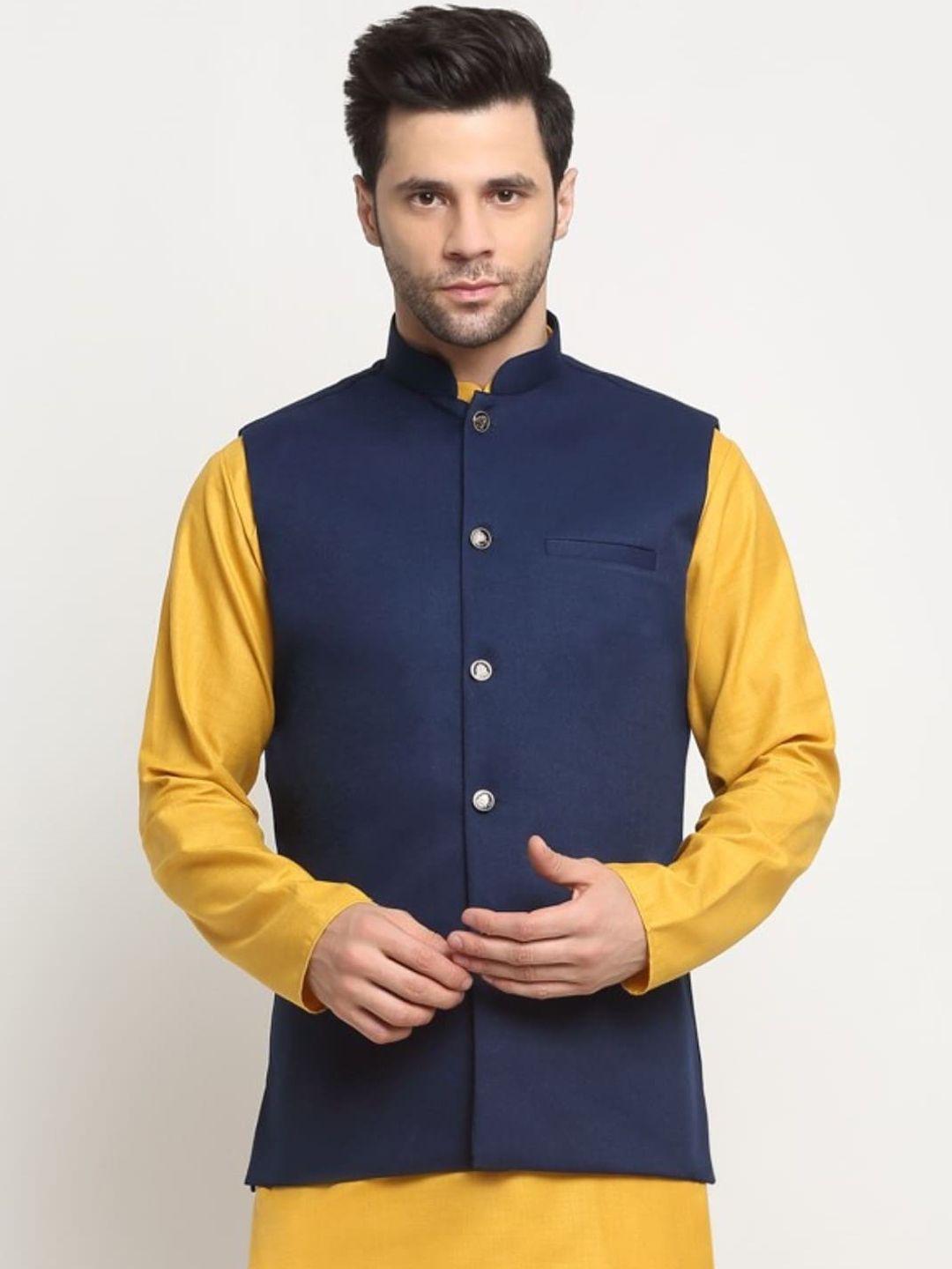 kraft-india-men-mandarin-collar-twill-cotton-nehru-jackets