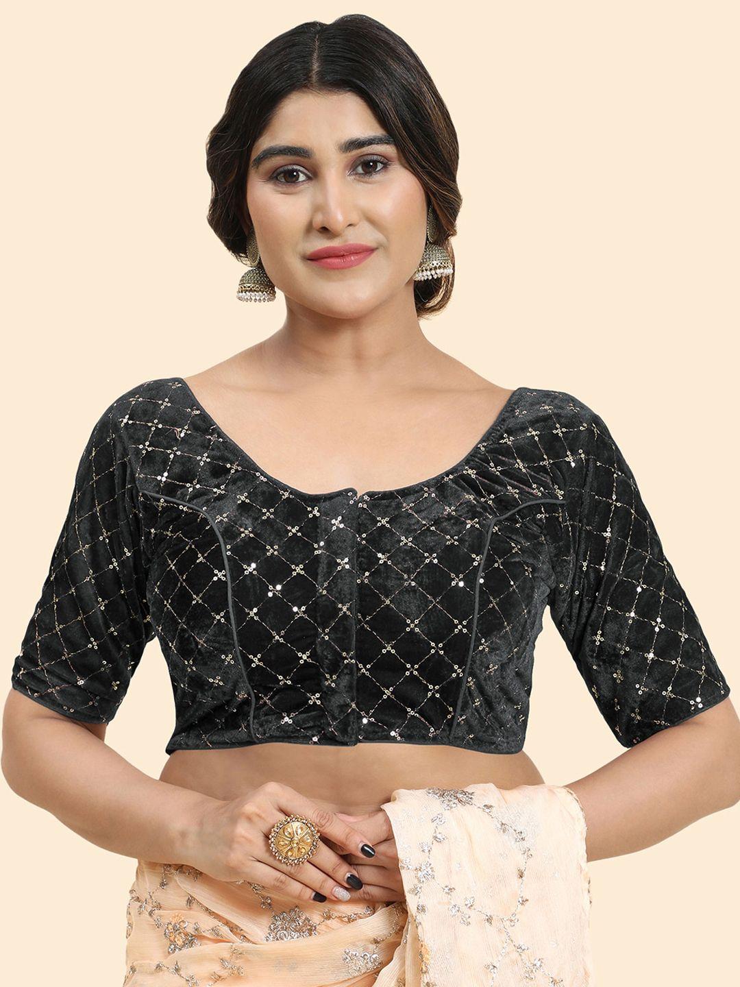 kasak-embellished-velvet-saree-blouse