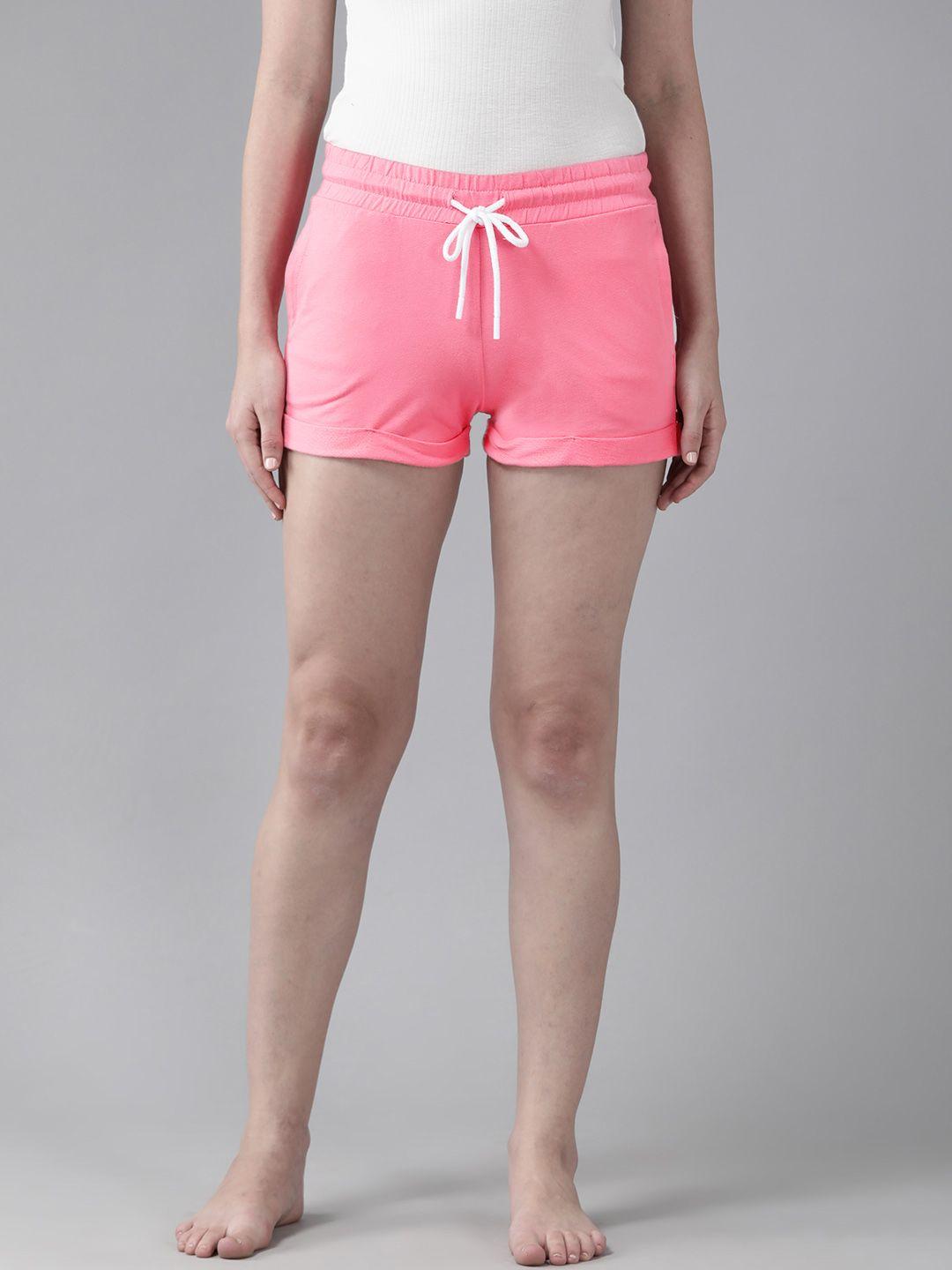 terranova-women-pure-cotton-solid-lounge-shorts-with-turn-up-hem