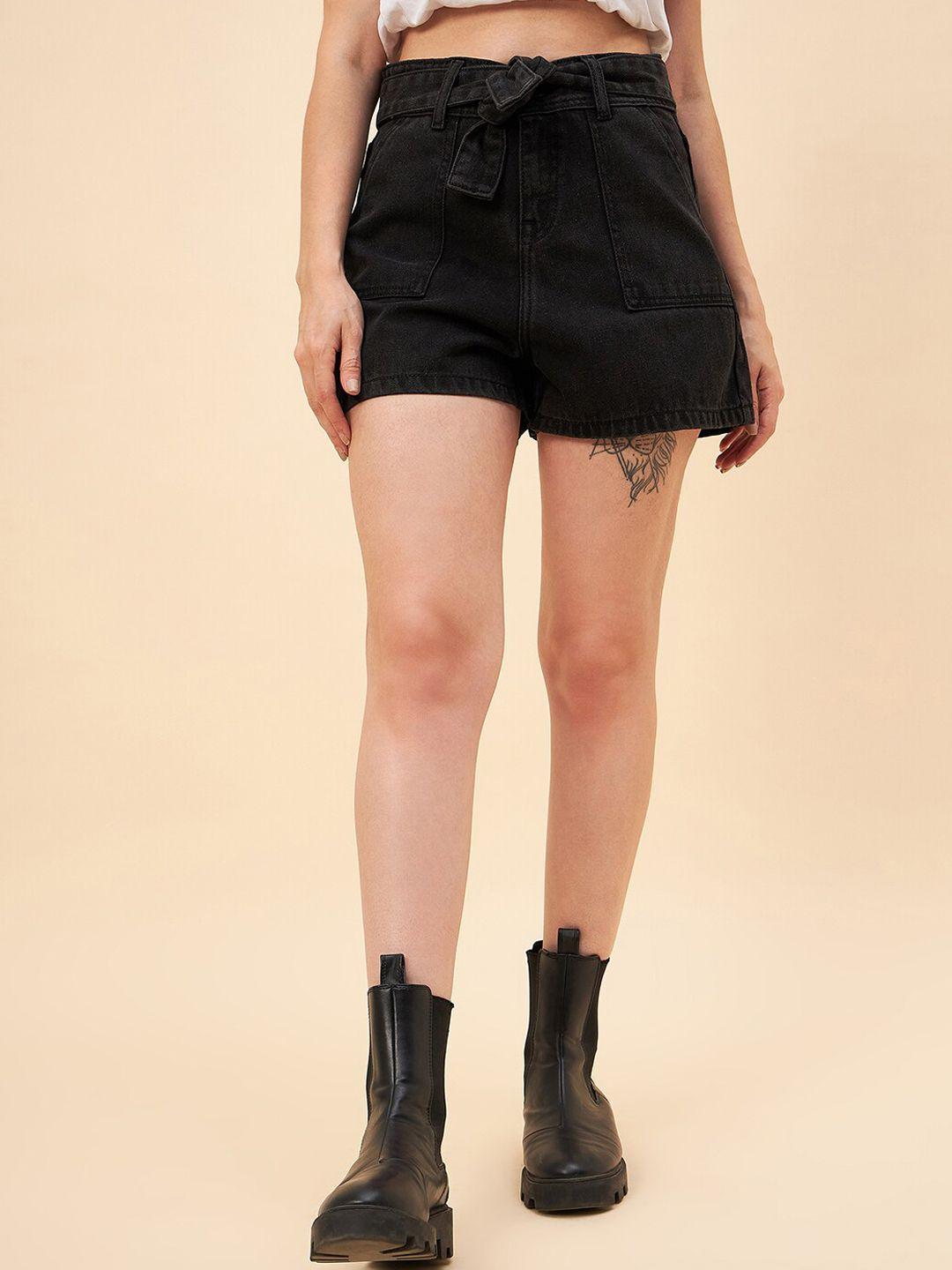 high-star-women-black-high-rise-denim-outdoor-shorts