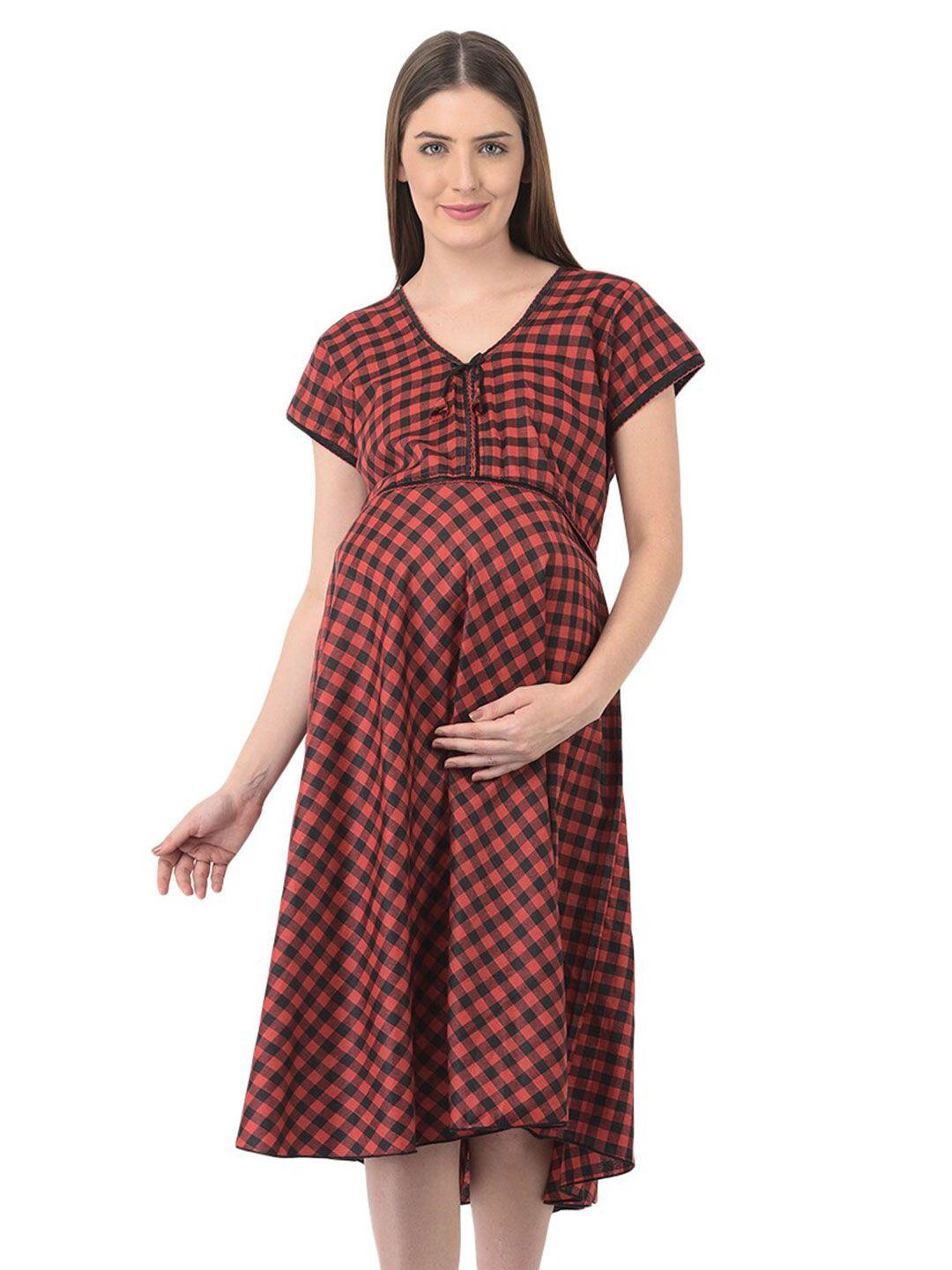 noty-checked-maternity-cotton-midi-nightdress