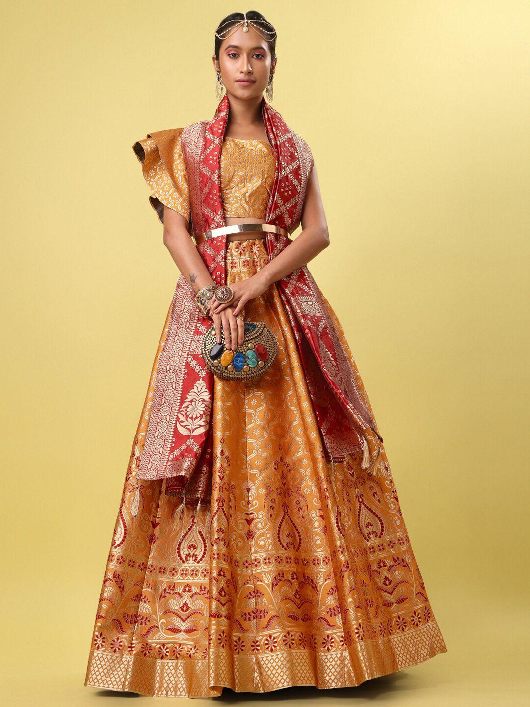 purvaja-yellow-&-red-ready-to-wear-lehenga-&-unstitched-blouse-with-dupatta