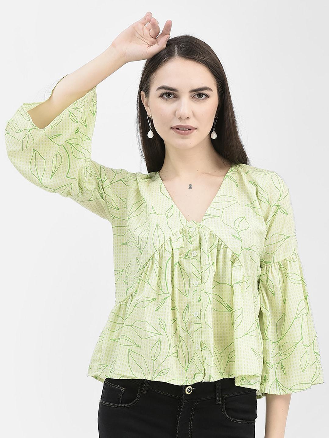 crimsoune-club-floral-printed-bell-sleeve-a-line-top