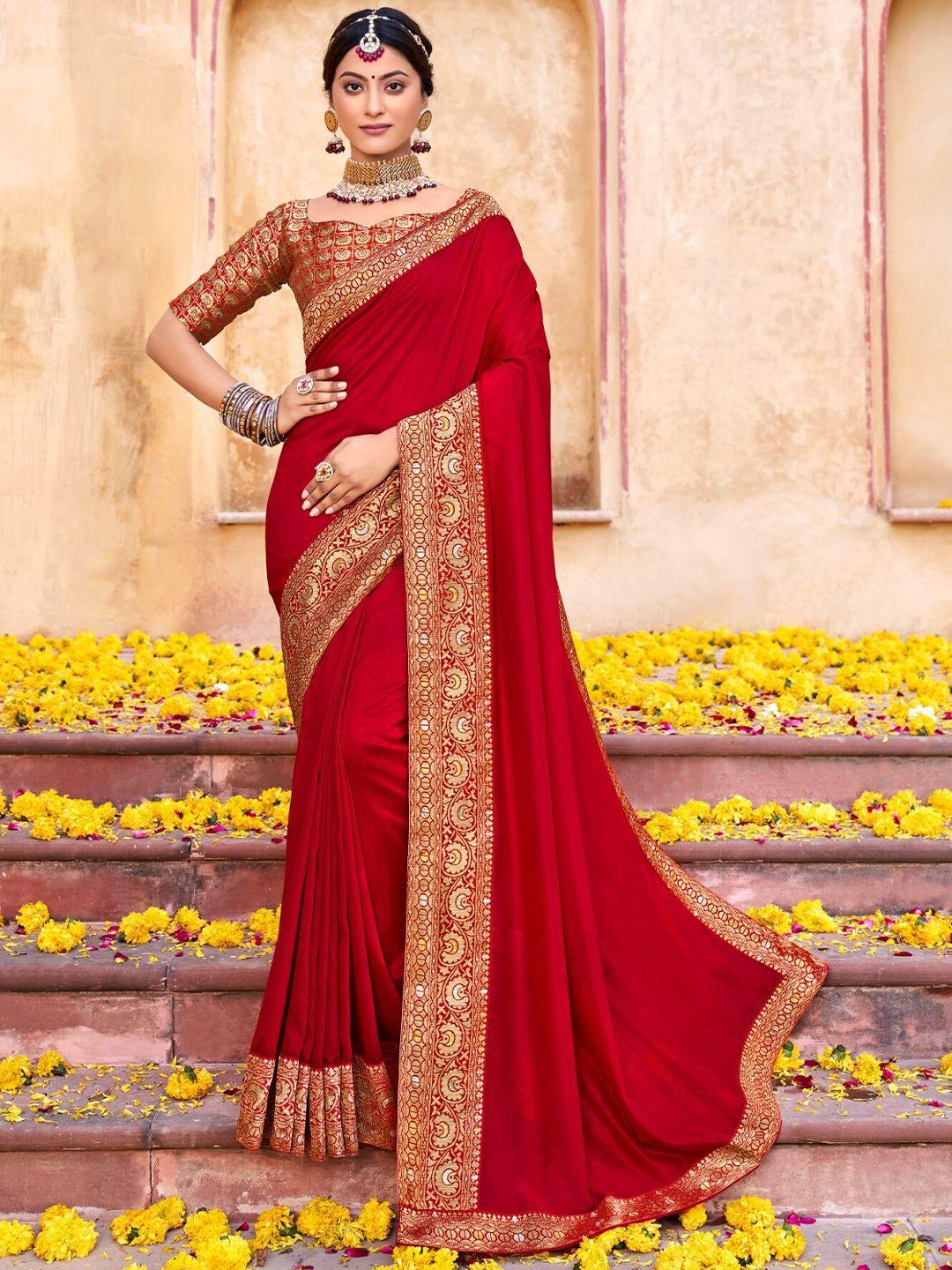 mitera-red-&-gold-toned-zari-art-silk-saree