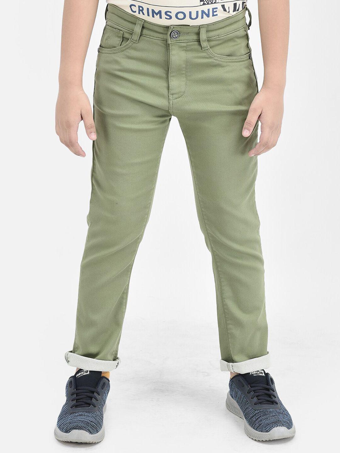 crimsoune-club-boys-olive-green-slim-fit-trousers
