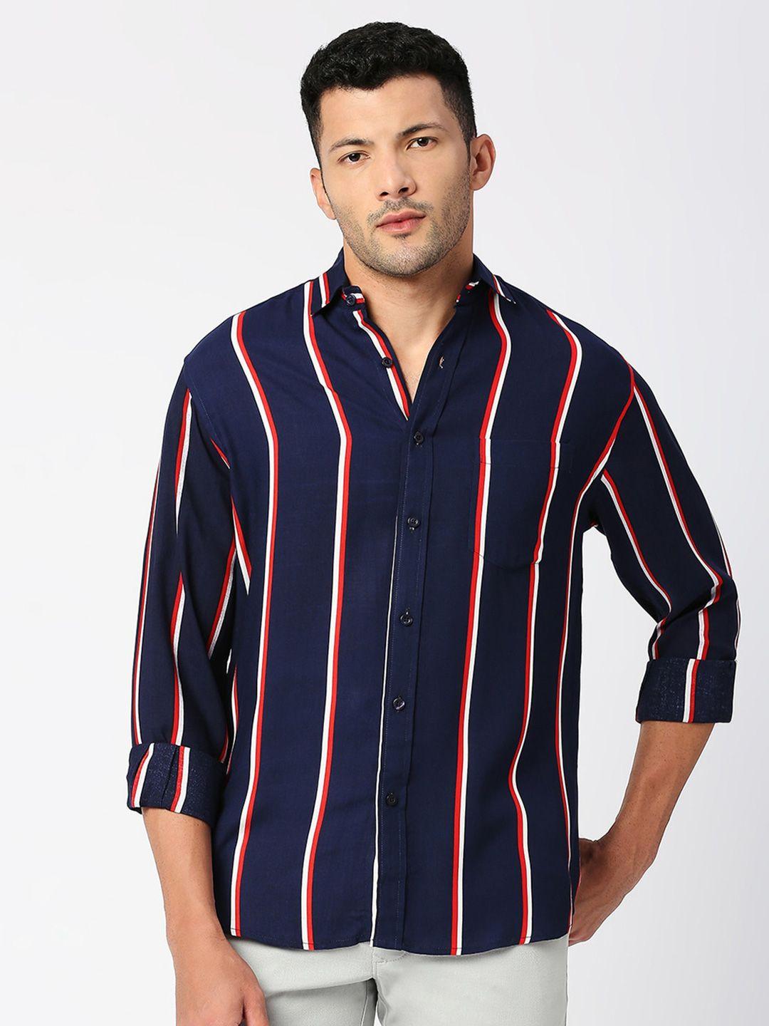 mod-ecru-men-navy-blue-opaque-striped-party-shirt