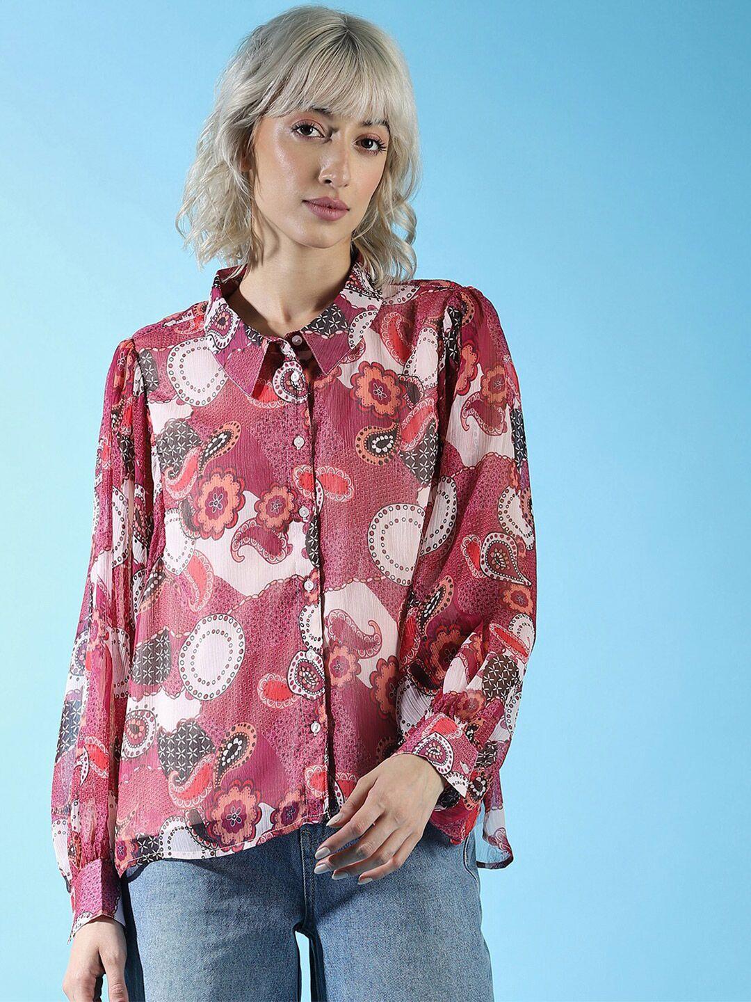 only-ethnic-motifs-printed-puff-sleeves-casual-shirt