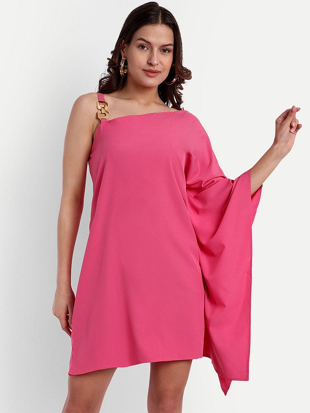 iki-chic-pink-slit-sleeve-kaftan-dress