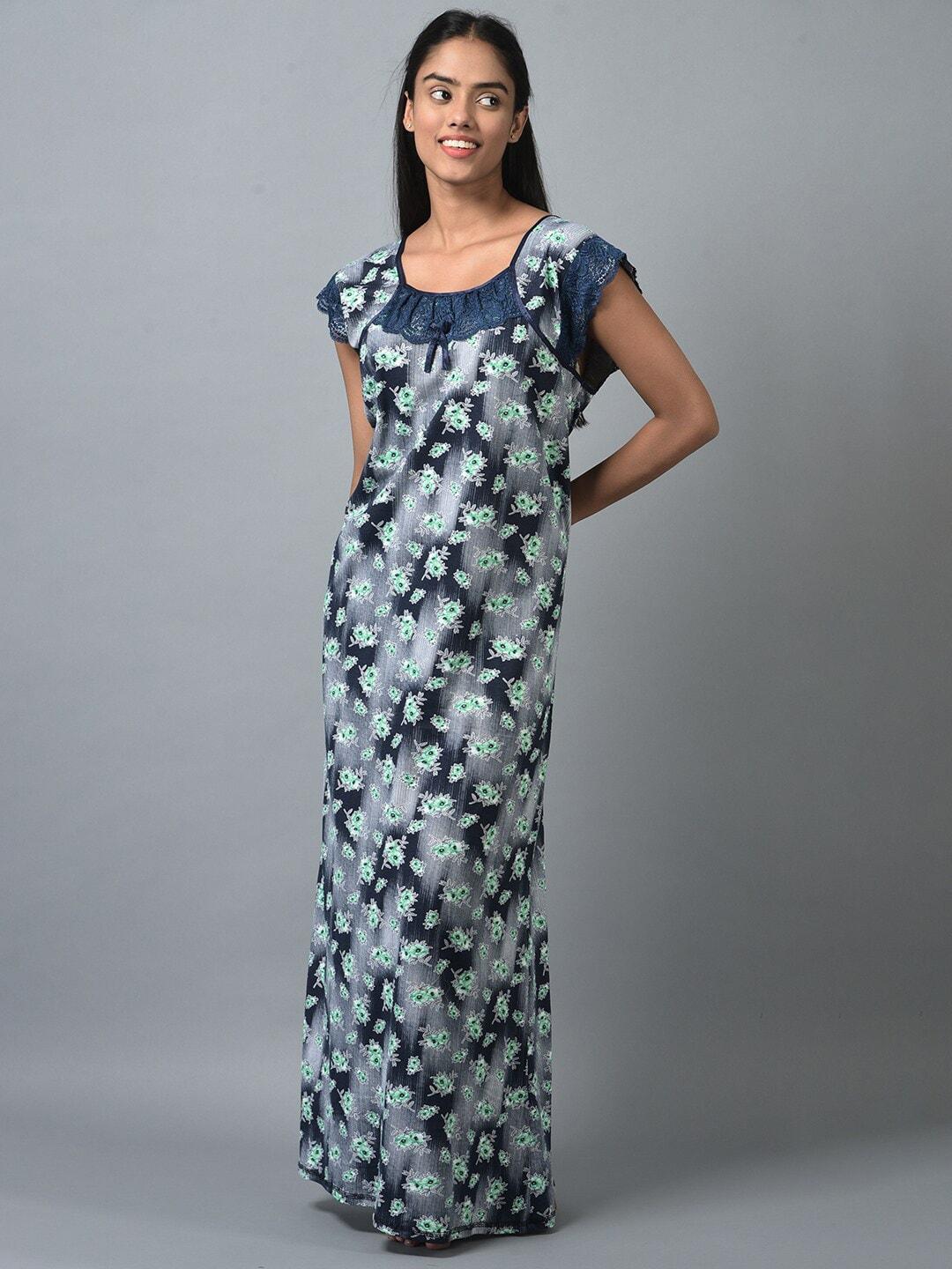 noty-floral-printed-lace-insert-maxi-nightdress
