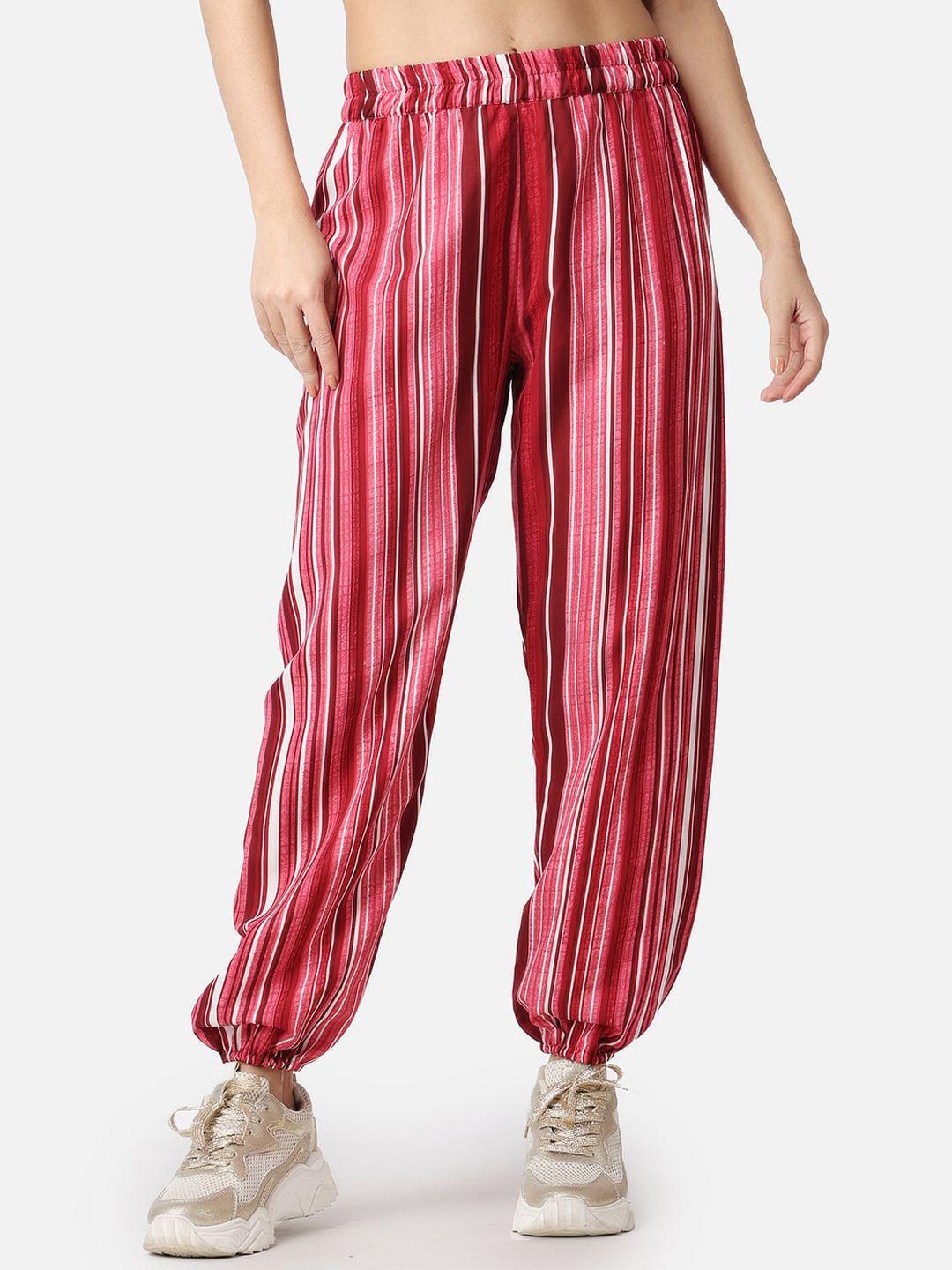 popwings-women-striped-relaxed-loose-fit-high-rise-easy-wash-joggers