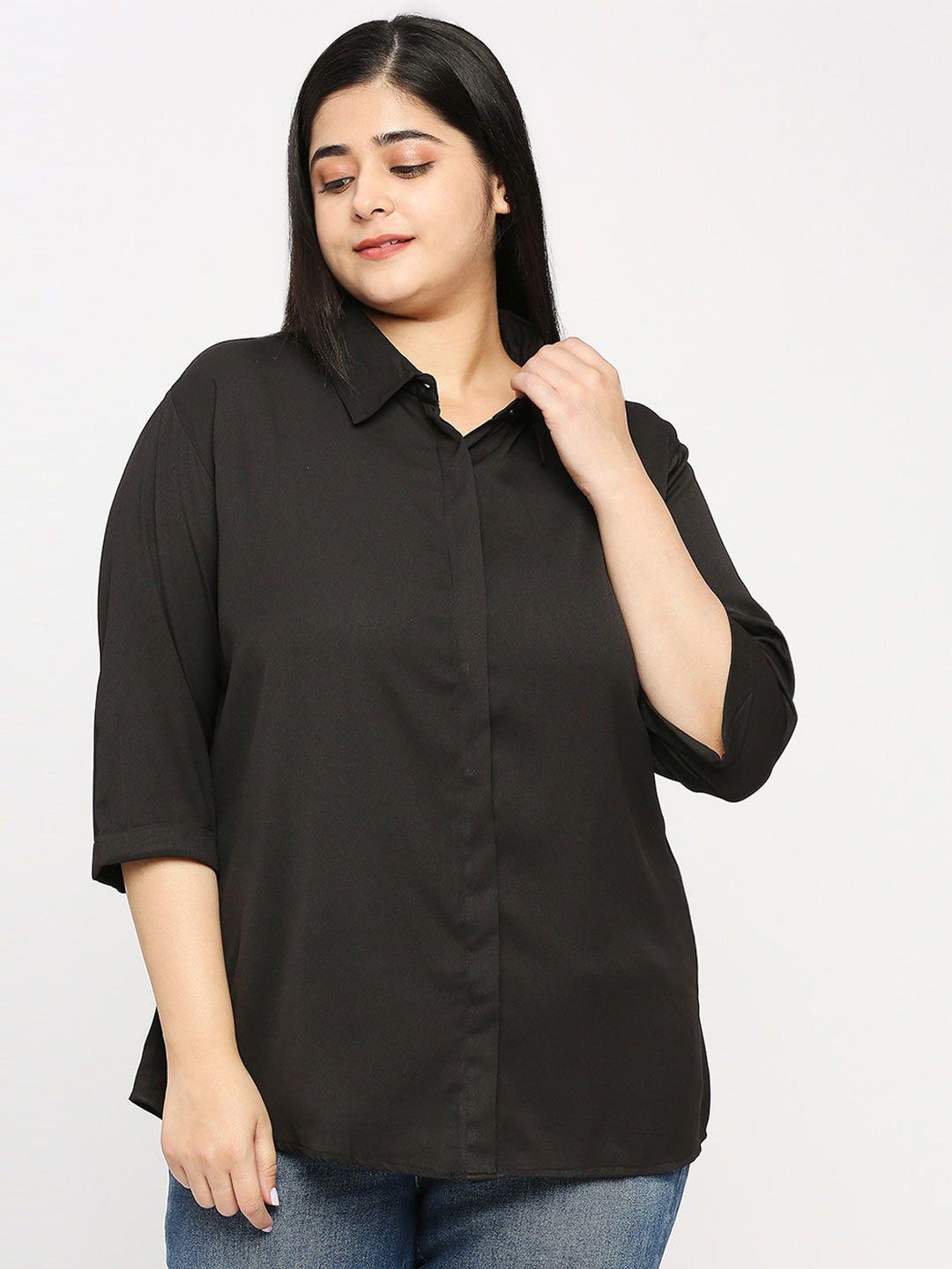 style-quotient-plus-size-black-smart-formal-shirt