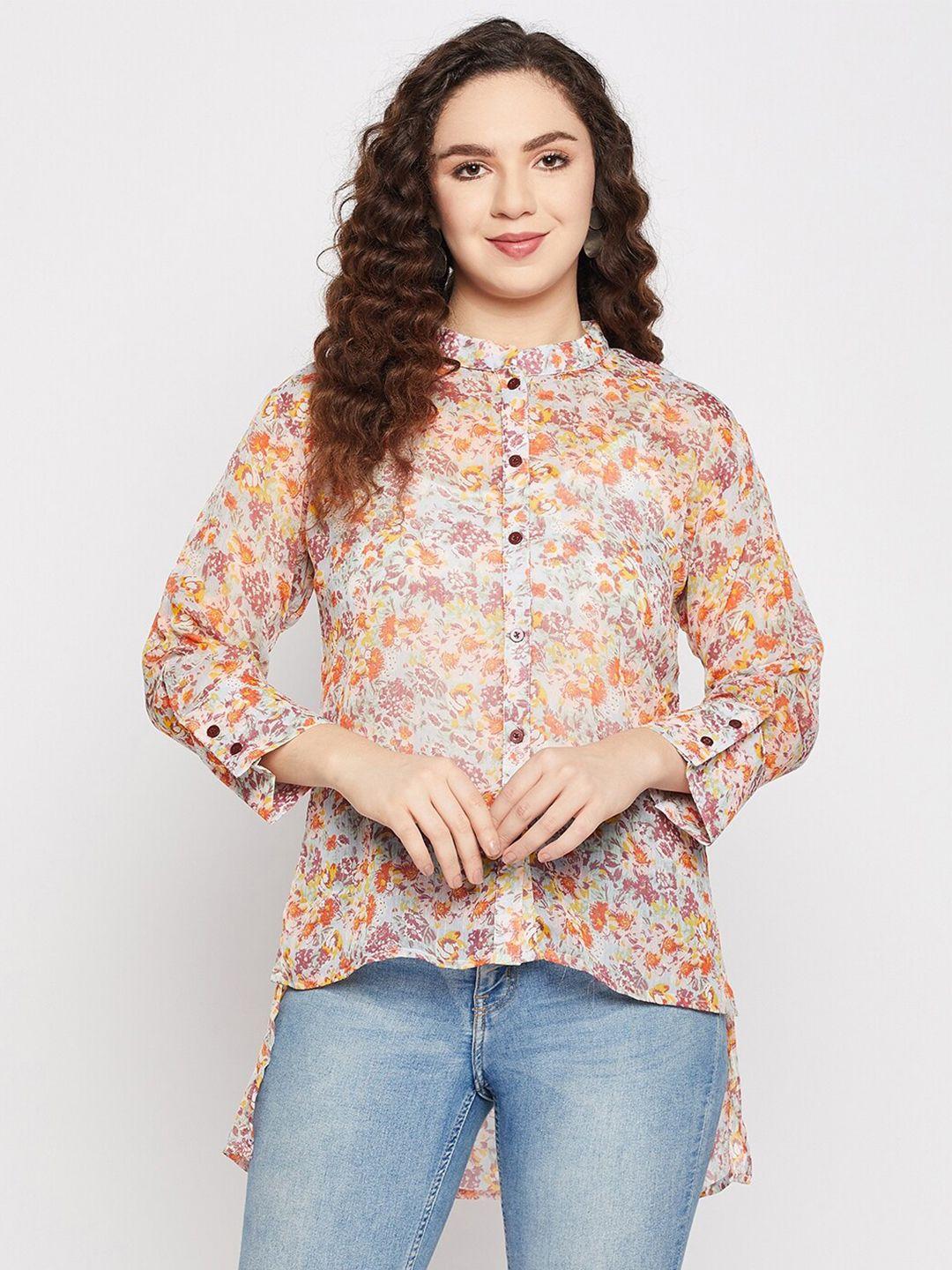 fashfun-floral-printed-mandarin-collar-high-low-top