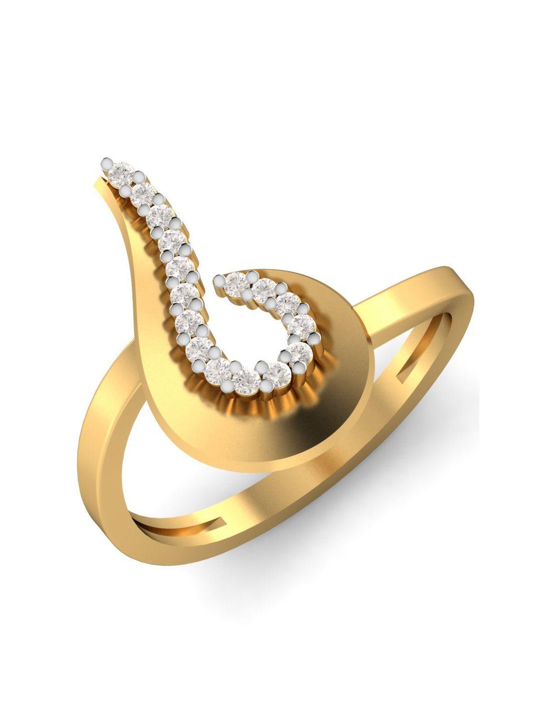 kuberbox-radiant-glow-18kt-gold-diamond-studded-ring---2.97-gm