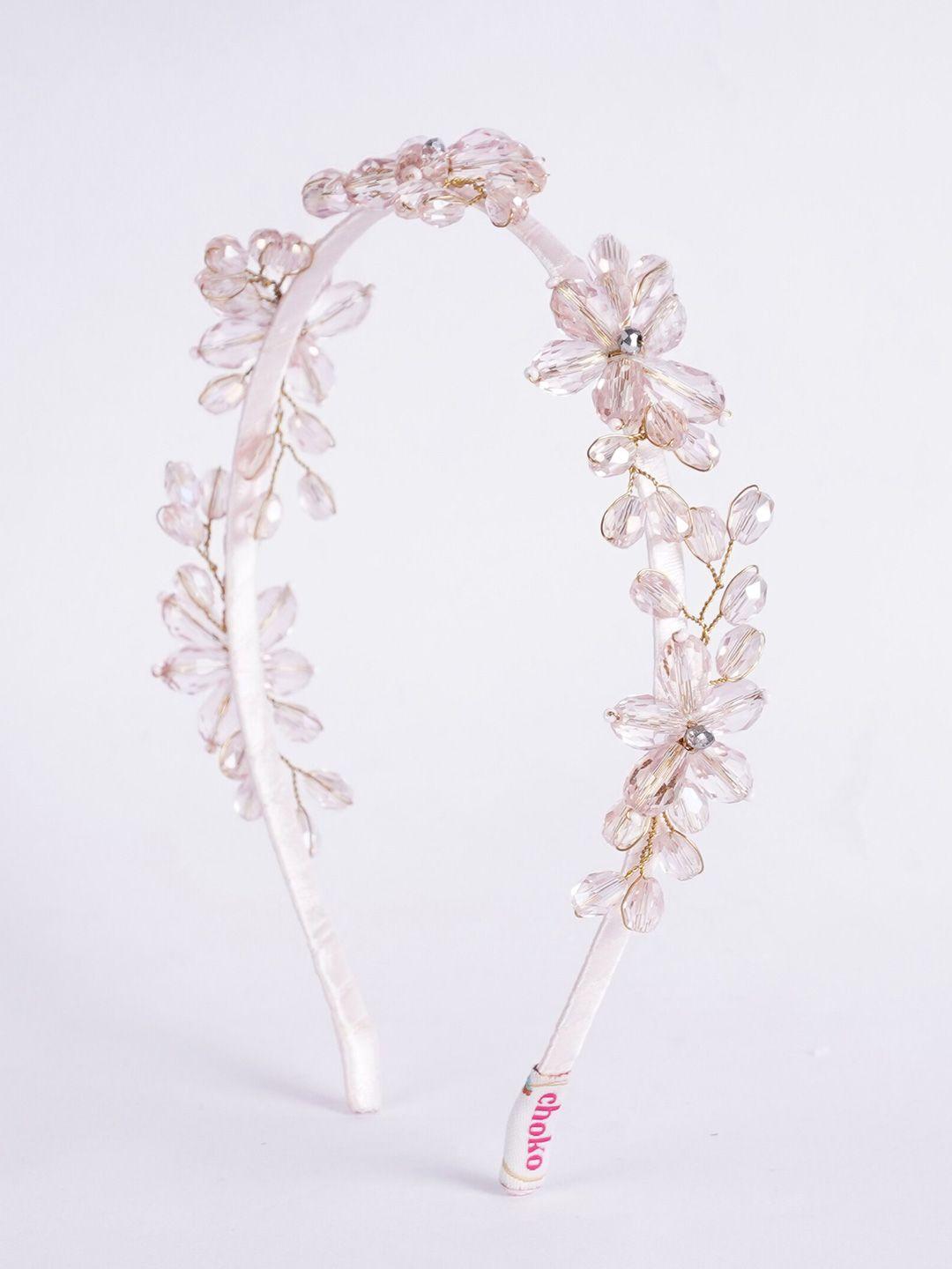 choko-girls-pink-&-silver-floral-embellished-hairband