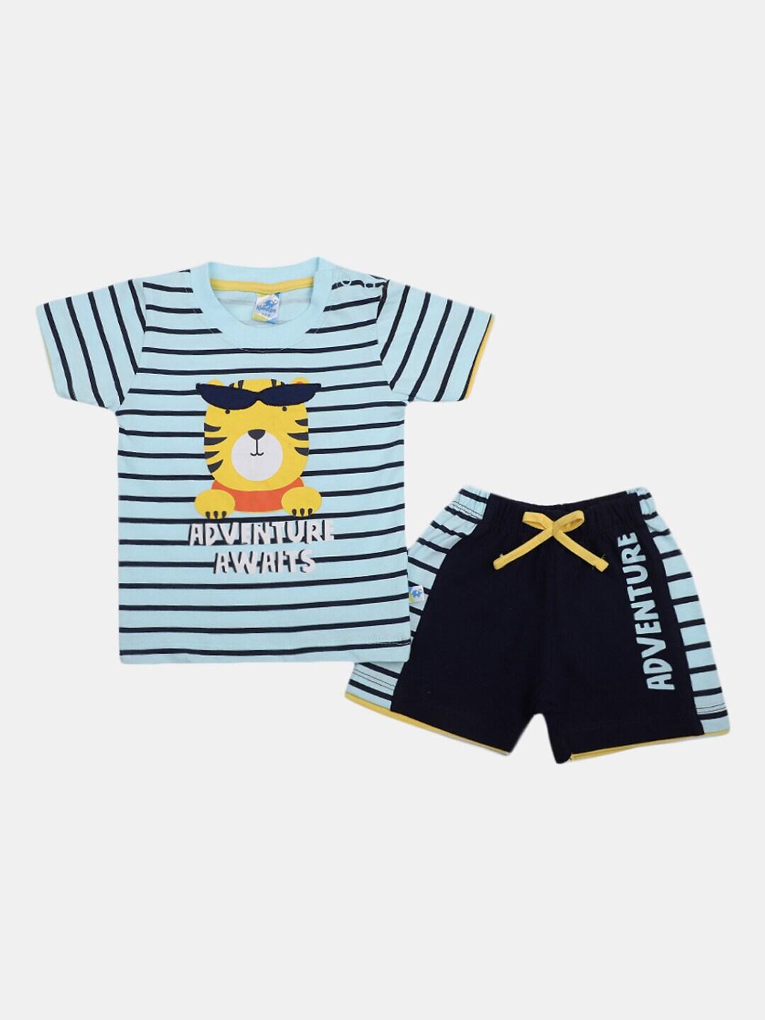v-mart-infants-striped-pure-cotton-t-shirt-with-shorts-clothing-set