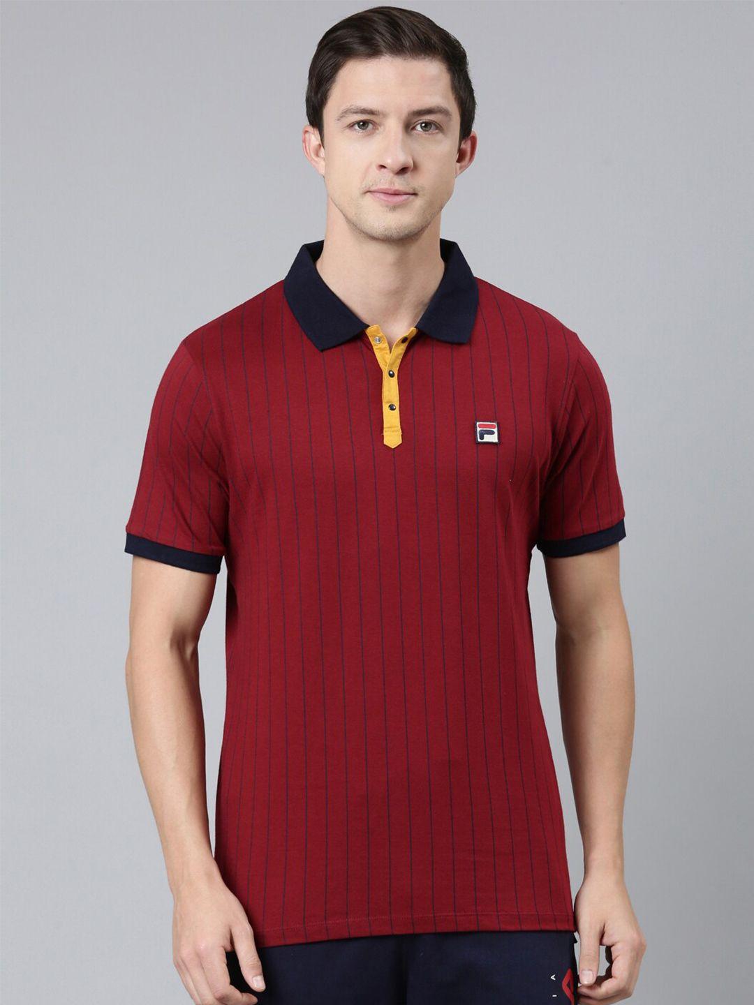 fila-striped-polo-collar-organic-cotton-t-shirt