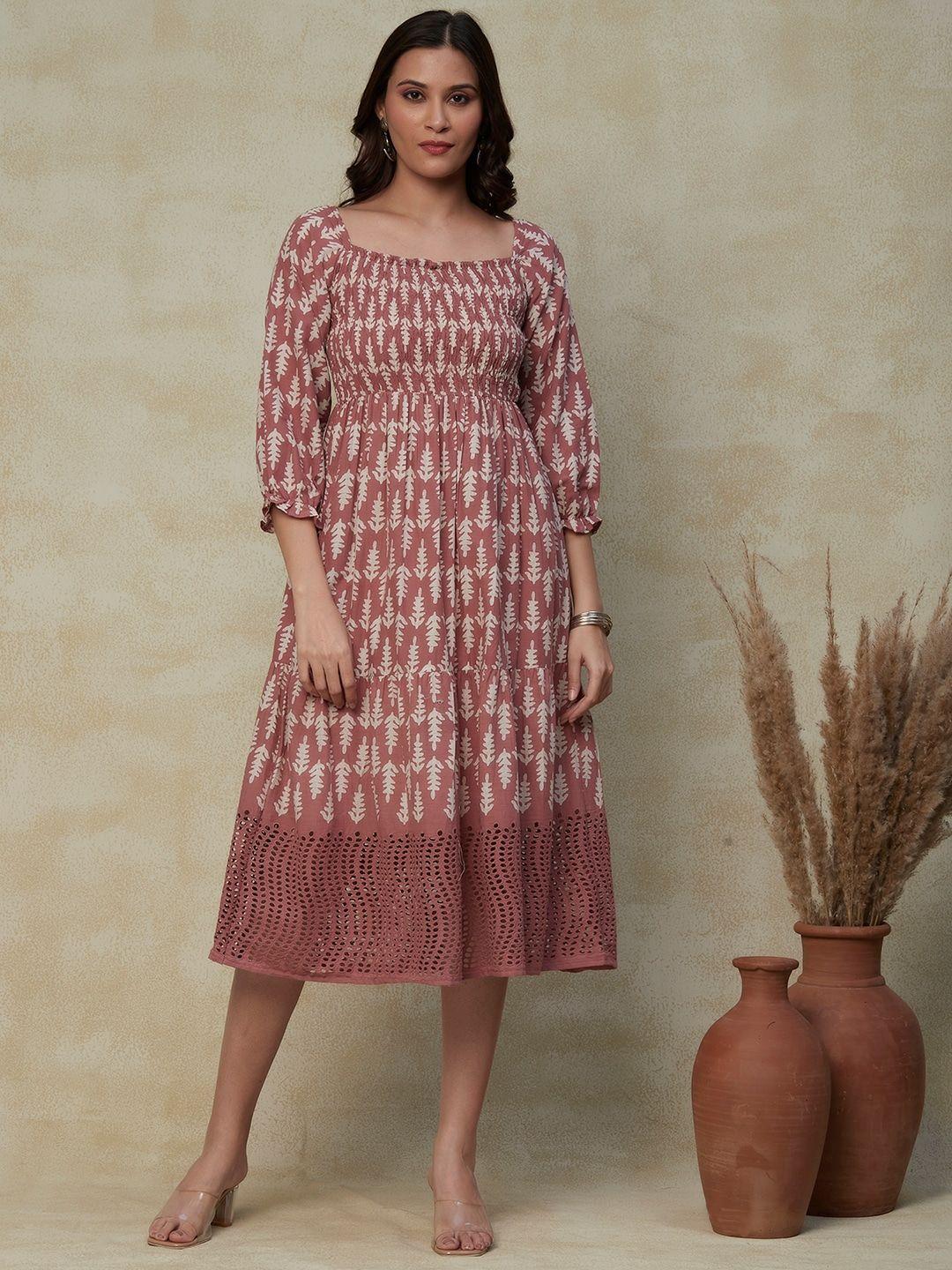 fashor-peach-coloured-ethnic-motifs-print-a-line-midi-dress