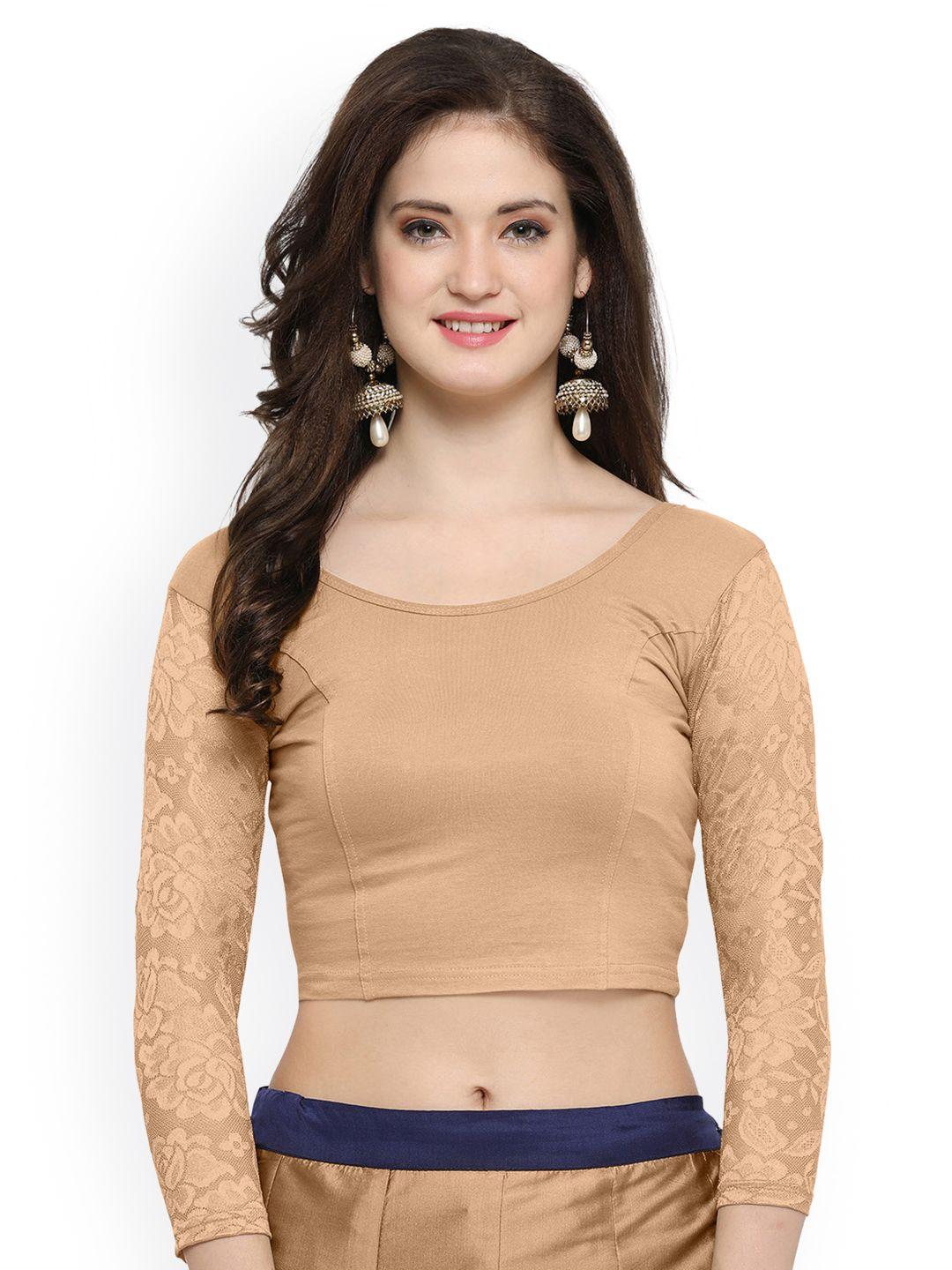 janasya-beige-cotton-lycra-saree-blouse