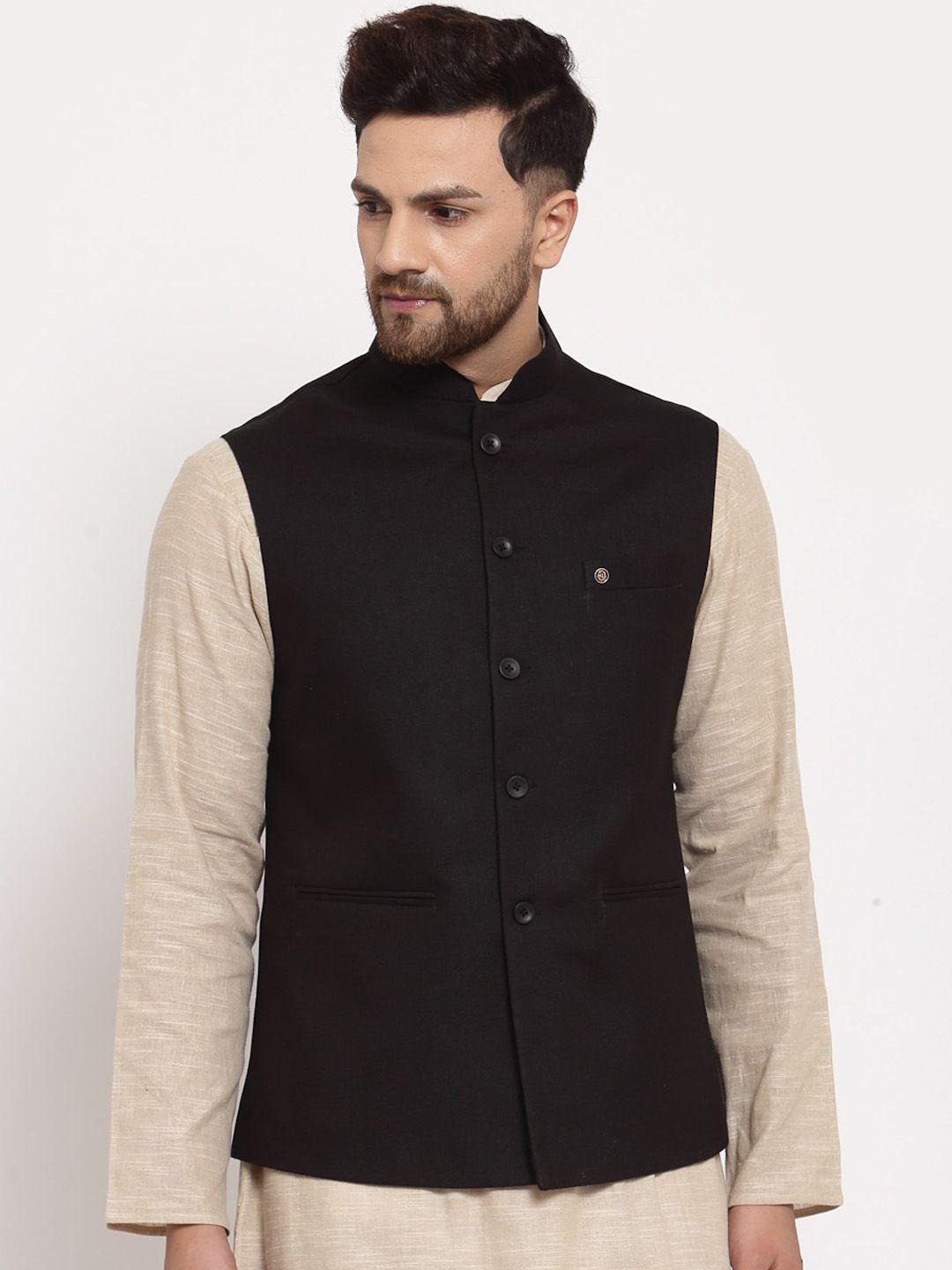 mohanlal-sons-mandarin-collar-woven-slim-fit-nehru-jacket