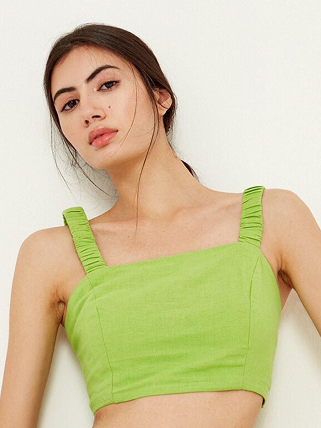 ancestry-lime-green-cotton-bralette-crop-top